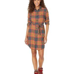 NWT Toad&Co Re-Form Flannel Shirt Dress in Cedar Ombre Plaid S CABINCORE CASUAL